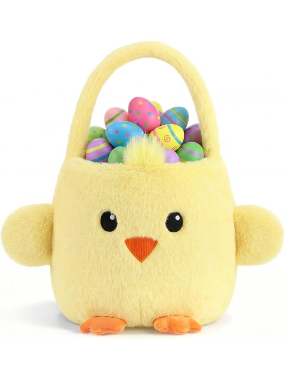 Easter Basket Stuffed Animals - Cute Yellow Chick & Egg for Egg Hunt Fun